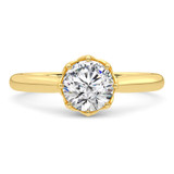 Photo of Beatrix 1 ct tw. Diamond Round Solitaire Engagement Ring 14K Yellow Gold [BT5040YE-R095]