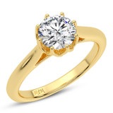 Photo of Beatrix 1 ct tw. Diamond Round Solitaire Engagement Ring 14K Yellow Gold [BT5040YE-R095]