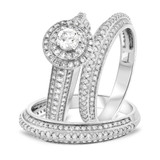 Photo of Phobe 2 ct tw. Diamond Round Solitaire Trio Set 14K White Gold [BT480W-R029]