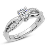 Photo of Aziel 1 3/8 Carat T.W. Diamond Round Solitaire Bridal Set 950 Platinum [BT5002PE-R070]