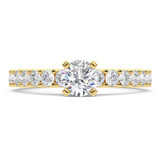 Photo of Amaya 3 Carat T.W. Round Solitaire Bridal Set 14K Yellow Gold [BT5010YE-R095]
