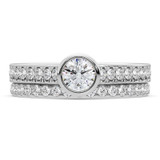 Photo of Cassia 1 3/4 CT. T.W. Round Solitaire Bridal Set 14K White Gold [BR5029W-R070]