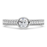 Photo of Cassia 1 3/4 CT. T.W. Diamond Round Solitaire Bridal Set 14K White Gold [BT5029WE-R070]