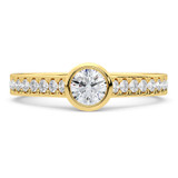 Photo of Cassia 1 3/4 CT. T.W. Round Solitaire Bridal Set 14K Yellow Gold [BT5029YE-R070]