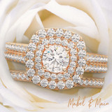 Photo of Gitta 2 1/3 CT. T.W. Round Solitaire Bridal Set 14K Rose Gold [BR5011R-R095]