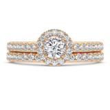 Photo of Valens 2 CT. T.W. Diamond Round Solitaire Bridal Set 14K Rose Gold [BR5003R-R070]