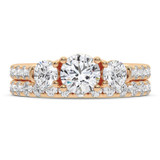 Photo of Floryn 2 1/8 Carat T.W. Diamond Round Solitaire Bridal Set 14K Rose Gold [BR5038R-R070]