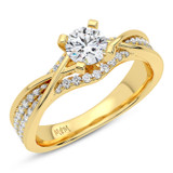 Photo of Onya 1 1/2 ct tw. Diamond Round Solitaire Engagement Ring 14K Yellow Gold [BT5009YE-R095]