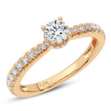 Photo of Nero 1 7/8 CT. T.W. Diamond Round Solitaire Bridal Set 14K Rose Gold [BT5004RE-R070]