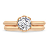 Photo of Beatrix 1 Carat T.W. Diamond Round Solitaire Bridal Set 14K Rose Gold [BR5040R-R095]