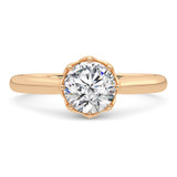 Photo of Beatrix 1 Carat T.W. Diamond Round Solitaire Bridal Set 14K Rose Gold [BT5040RE-R095]