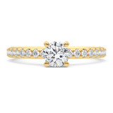 Photo of Kitana 2 Carat T.W. Diamond Round Solitaire Bridal Set 14K Yellow Gold [BT5013YE-R095]