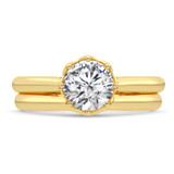 Photo of Beatrix 1 Carat T.W. Diamond Round Solitaire Bridal Set 14K Yellow Gold [BR5040Y-R095]