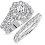 Photo of Briella 2 2/3 Carat T.W. Diamond Round Solitaire Bridal Set 14K White Gold [BR5052W-R070]