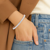 Photo of Iva 12 CT. T.W. Natural Diamond Round Bracelet 10K Rose Gold [BC2399R]