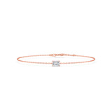 Photo of Ansel 1/2 Carat T.W. Lab Grown Diamond Emerald Solitaire Bracelet 14K Rose Gold [BC2404R-N045]