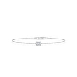 Photo of Ansel 1/2 Carat T.W. Lab Grown Diamond Emerald Solitaire Bracelet 10K White Gold [BC2404W-N045]