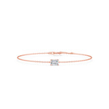 Photo of Ansel 3/4 Carat T.W. Lab Grown Diamond Emerald Solitaire Bracelet 14K Rose Gold [BC2405R-N070]