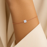 Photo of Ansel 3/4 Carat T.W. Lab Grown Diamond Princess Solitaire Bracelet 14K Rose Gold [BC2408R-K070]