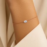 Photo of Ansel 3/4 Carat T.W. Lab Grown Diamond Oval Solitaire Bracelet 14K Rose Gold [BC2411R-I070]