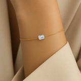 Photo of Ansel 3/4 Carat T.W. Lab Grown Diamond Emerald Solitaire Bracelet 14K Yellow Gold [BC2405Y-N070]