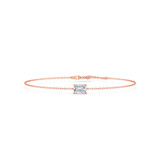 Photo of Ansel 1 Carat T.W. Lab Grown Diamond Emerald Solitaire Bracelet 14K Rose Gold [BC2406R-N095]