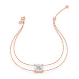 Photo of Lina 3 CT. T.W. Lab Grown Diamond Princess Solitaire Bracelet 10K Rose Gold [BC2423R-K295]