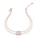Photo of Lina 3 CT. T.W. Lab Grown Diamond Oval Solitaire Bracelet 10K Rose Gold [BC2426R-I295]