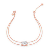 Photo of Lina 2 CT. T.W. Lab Grown Diamond Oval Solitaire Bracelet 14K Rose Gold [BC2425R-I195]