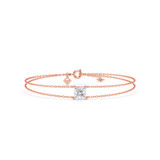 Photo of Lina 1 Carat T.W. Lab Grown Diamond Princess Solitaire Bracelet 14K Rose Gold [BC2421R-K095]