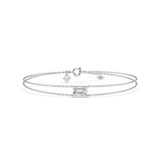 Photo of Lina 1 Carat T.W. Lab Grown Diamond Emerald Solitaire Bracelet 14K White Gold [BC2418W-N095]