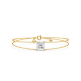 Photo of Lina 3 Carat T.W. Lab Grown Diamond Princess Solitaire Bracelet 14K Yellow Gold [BC2423Y-K295]