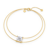 Photo of Lina 3 Carat T.W. Lab Grown Diamond Princess Solitaire Bracelet 14K Yellow Gold [BC2423Y-K295]