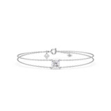 Photo of Lina 1 Carat T.W. Lab Grown Diamond Princess Solitaire Bracelet 14K White Gold [BC2421W-K095]