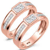 Photo of Renata 1 1/3 ct tw. Lab Grown Diamond Same Sex Mens Band Set 14K Rose Gold [WM2440R]