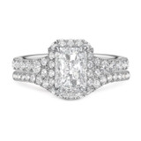 Photo of Renata 3 ct tw. Lab Grown Diamond Radiant Solitaire Bridal Set 14K White Gold [BR2440W-Z195]