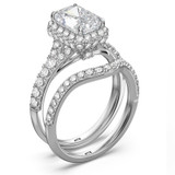 Photo of Renata 3 ct tw. Lab Grown Diamond Radiant Solitaire Bridal Set 14K White Gold [BR2440W-Z195]