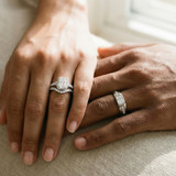 Photo of Renata 3 5/8 ct tw. Lab Grown Diamond Radiant Solitaire Trio Set 14K White Gold [BT2440W-Z195]