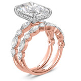Photo of Stacy 6 1/2 ct tw. Lab Grown Diamond Radiant Solitaire Bridal Set 10K Rose Gold [BR2451R-Z495]