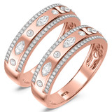 Photo of Stacy 1 1/5 ct tw. Lab Grown Diamond Same Sex Mens Band Set 10K Rose Gold [WM2451R]