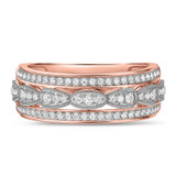 Photo of Fiora 3/4 ct tw. Lab Grown Diamond Wedding Band Set 14K Rose Gold [BT2450RM]