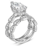 Photo of Fiora 5 2/3 ct tw. Lab Grown Diamond Pear Solitaire Bridal Set 10K White Gold [BR2450W-M495]