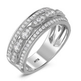 Photo of Fiora 3/4 ct tw. Lab Grown Diamond Wedding Band Set 10K White Gold [BT2450WM]