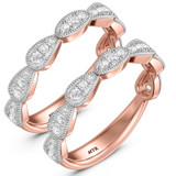 Photo of Fiora 1/2 ct tw. Lab Grown Diamond Same Sex Ladies Band Set 14K Rose Gold [WL2450R]