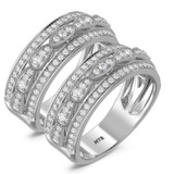 Photo of Fiora 1 1/7 ct tw. Lab Grown Diamond Same Sex Mens Band Set 10K White Gold [WM2450W]