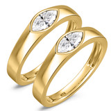 Photo of Mirella 1 1/2 ct tw. Lab Grown Diamond Same Sex Mens Band Set 14K Yellow Gold [WM2449Y]