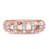 Photo of Elida 3/4 ct tw. Lab Grown Diamond Wedding Band Set 10K Rose Gold [BT2448RM]