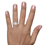 Photo of Elida 5 1/2 ct tw. Lab Grown Diamond Cushion Solitaire Bridal Set 14K Rose Gold [BR2448R-Q495] [HT-2]