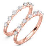 Photo of Elida 1/2 ct tw. Lab Grown Diamond Same Sex Ladies Band Set 10K Rose Gold [WL2448R]