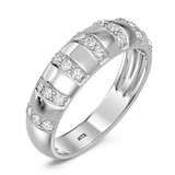 Photo of Elida 3/4 ct tw. Lab Grown Diamond Wedding Band Set 14K White Gold [BT2448WM]